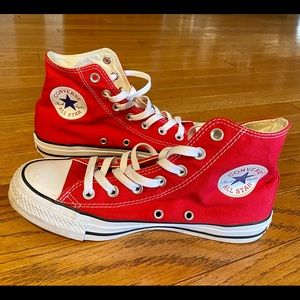 Red High Top Converse.